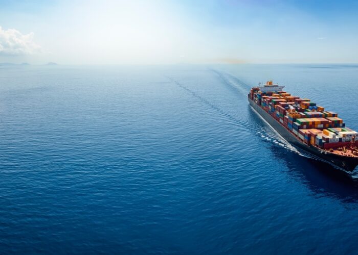 Aerial,Panorama,Of,A,Cargo,Ship,Carrying,Container,For,Import